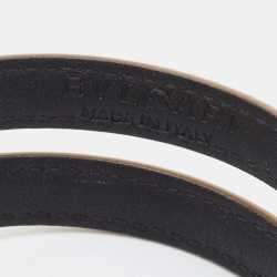 Pre Owned Bvlgari Serpenti Forever Enamel Leather Gold Tone Bracelet