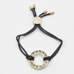Bvlgari Bvlgari Enamel Gold Tone Adjustable Cord Bracelet