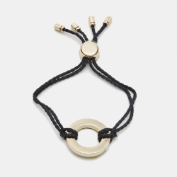 Bvlgari Bvlgari Enamel Gold Tone Adjustable Cord Bracelet