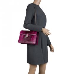 Bvlgari Magenta Python Medium Serpenti Forever Shoulder Bag