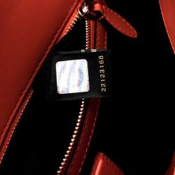 Pre Owned Bvlgari Red Leather Large Ruffled Serpenti Forever Shoulder Bag