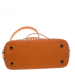 Bvlgari Orange Laser Cut Leather Isabella Rossellini Tote