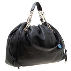 Pre Owned Bvlgari Black Leather Downy Tote