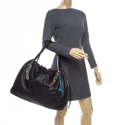 Pre Owned Bvlgari Black Leather Downy Tote