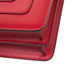Bvlgari Red Leather Medium Serpenti Forever Shoulder Bag