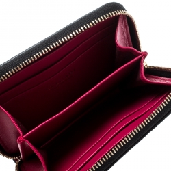 Bvlgari Black Leather Divas' Dream Zipped Around Wallet