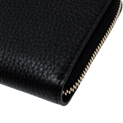 Bvlgari Black Leather Divas' Dream Zipped Around Wallet