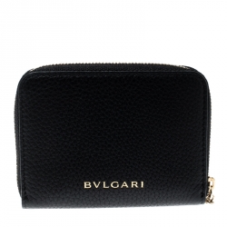 Bvlgari Black Leather Divas' Dream Zipped Around Wallet