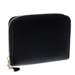 Bvlgari Black Leather Divas' Dream Zipped Around Wallet