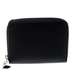 Bvlgari Black Leather Divas' Dream Zipped Around Wallet