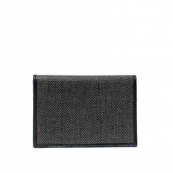 Bvlgari Grey/Black Coated Canvas Business Card Holder