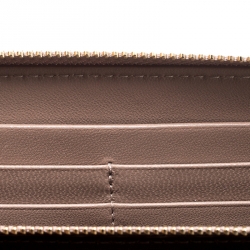 Bvlgari Metallic Bronze Leather Zip Around Wallet