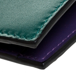 مملوكة مسبقًا Bvlgari Green Leather Serpenti Forever Bifold Card Holder