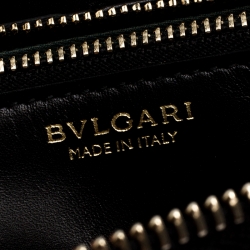 Bvlgari Black Leather Serpenti Forever Zip Around Wallet