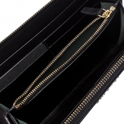Bvlgari Black Leather Serpenti Forever Zip Around Wallet