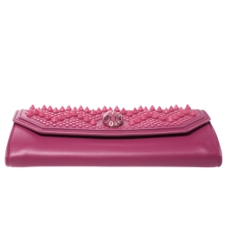 Pre Owned Bvlgari x Nicholas Kirkwood Fuchsia Studded Leather Serpenti Forever Wallet On Chain