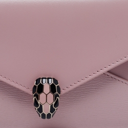 Bvlgari Two Tone Pink Leather Serpenti Forever Envelope Pouch