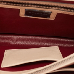 Pre Owned Bvlgari Beige Studded Leather Medium Serpenti Forever Shoulder Bag