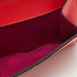 Pre Owned Bvlgari Red Leather Serpenti Forever Trifold Wallet