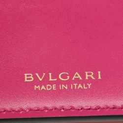 Pre Owned Bvlgari Red Leather Serpenti Forever Trifold Wallet