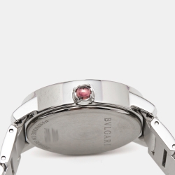 Pre Owned Bvlgari Purple Diamond Stainless Steel BvlgariBvlgari 102607 Women's Wristwatch 33 mm 
