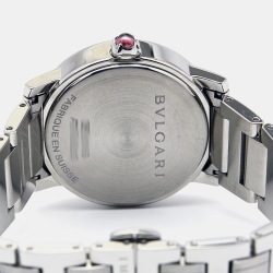 Pre Owned Bvlgari Purple Diamond Stainless Steel BvlgariBvlgari 102607 Women's Wristwatch 33 mm 