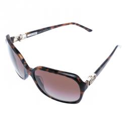 Pre Owned Bvlgari Brown Tortoise 8106-B-A Square Sunglasses