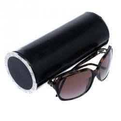 Pre Owned Bvlgari Brown Tortoise 8106-B-A Square Sunglasses