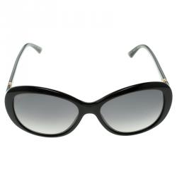 Pre Owned Bvlgari Black Le Gemme 18k Rose Gold Oval Polarized Sunglasses