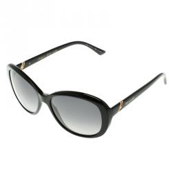 Pre Owned Bvlgari Black Le Gemme 18k Rose Gold Oval Polarized Sunglasses