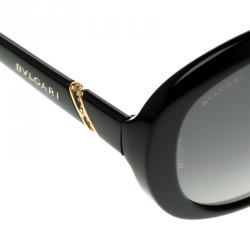 Pre Owned Bvlgari Black Le Gemme 18k Rose Gold Oval Polarized Sunglasses