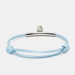 Pre Owned Bvlgari Serpenti Forever Enamel Silver Tone Cord Bracelet