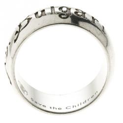 Pre Owned Bvlgari Save The Chidren Silver Band Ring Size 57
