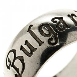 Pre Owned Bvlgari Save The Chidren Silver Band Ring Size 57