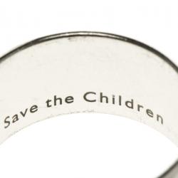 Pre Owned Bvlgari Save The Chidren Silver Band Ring Size 57