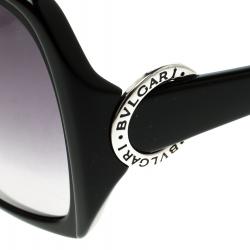 Pre Owned Bvlgari Black/Shaded Grey 8035 Oversize Sunglasses