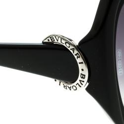 Pre Owned Bvlgari Black/Shaded Grey 8035 Oversize Sunglasses