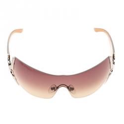 Bvlgari Brown 651-B Crystal Embellished Shield Sunglasses