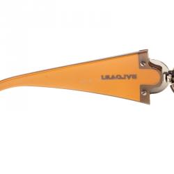 Bvlgari Brown 651-B Crystal Embellished Shield Sunglasses