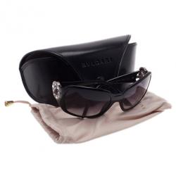 Bvlgari Black 8008B Crystal Temple Sunglasses