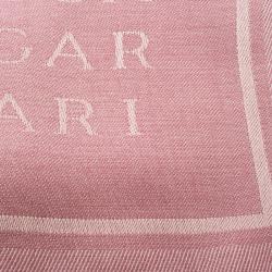 Bvlgari Pink Silk Wool Logomania Scarf 