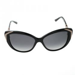 Pre Owned Bvlgari Black BV8151BM Crystal Embellished Cat Eye Sunglasses