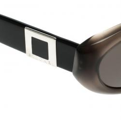 Pre Owned Bvlgari Black/Brown 810 Oval Sunglasses