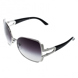Bvlgari Silver/Purple Gradient 6049B Embellished Square Oversize Sunglasses