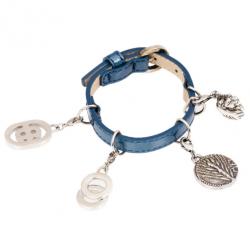 Pre Owned Bvlgari Leather Charm Bracelet