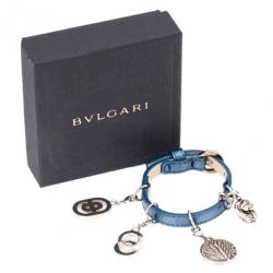 Pre Owned Bvlgari Leather Charm Bracelet