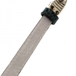 Bvlgari Serpenti Forever Green Snakeskin Gold Tone Bracelet 