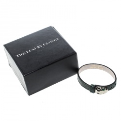 Bvlgari Serpenti Forever Green Snakeskin Gold Tone Bracelet 