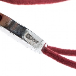 Pre Owned Bvlgari Lucky Red Enamel Silver Cord Bracelet