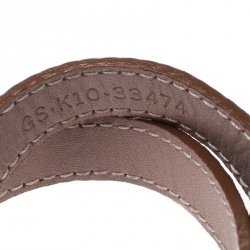 Pre Owned Bvlgari Brown Leather Gold Tone Double Coiled Wrap Bracelet